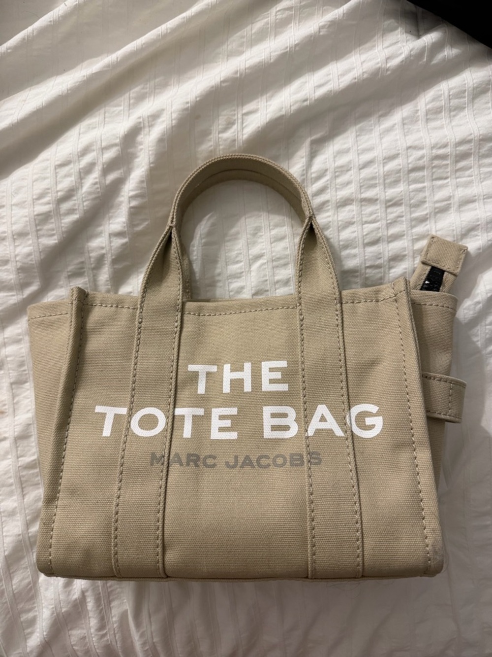 Marc Jacobs Beige Canvas Tote with White Logo